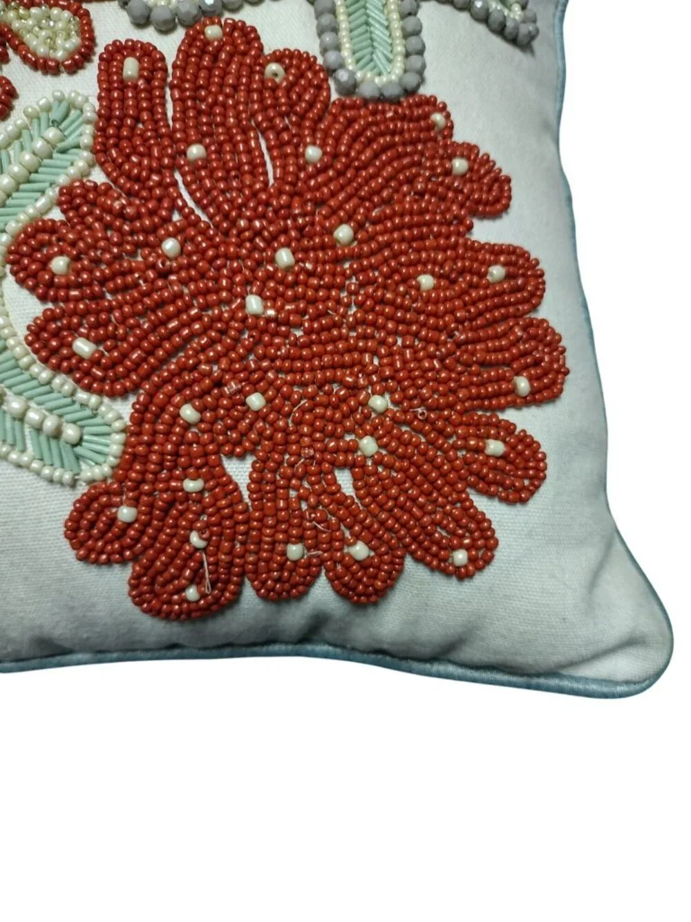 Pear 1 Decorative Beaded Throw Pillow Ocean Beachy Sea Creatures